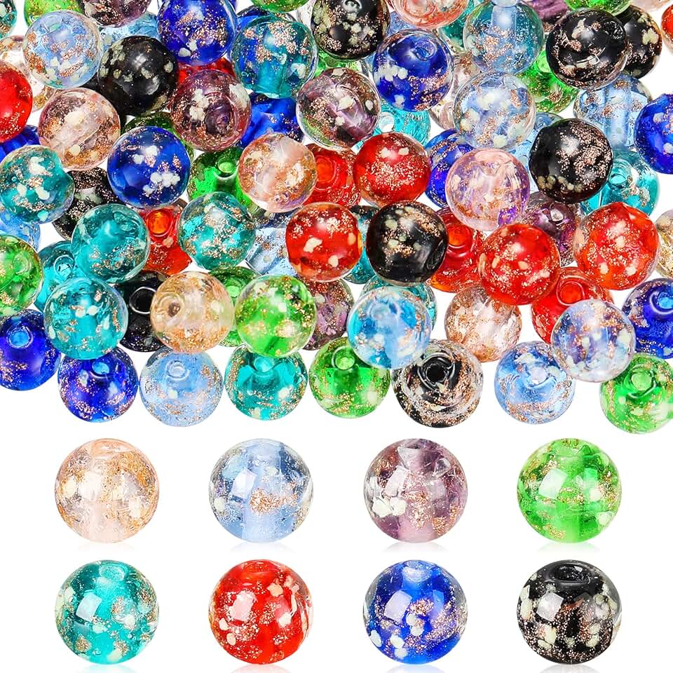 120 Glow-in-the-Dark Glass Beads for Crafts