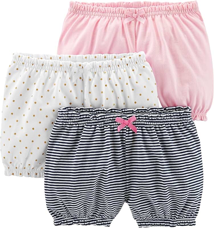 Girls' three-pack knit shorts