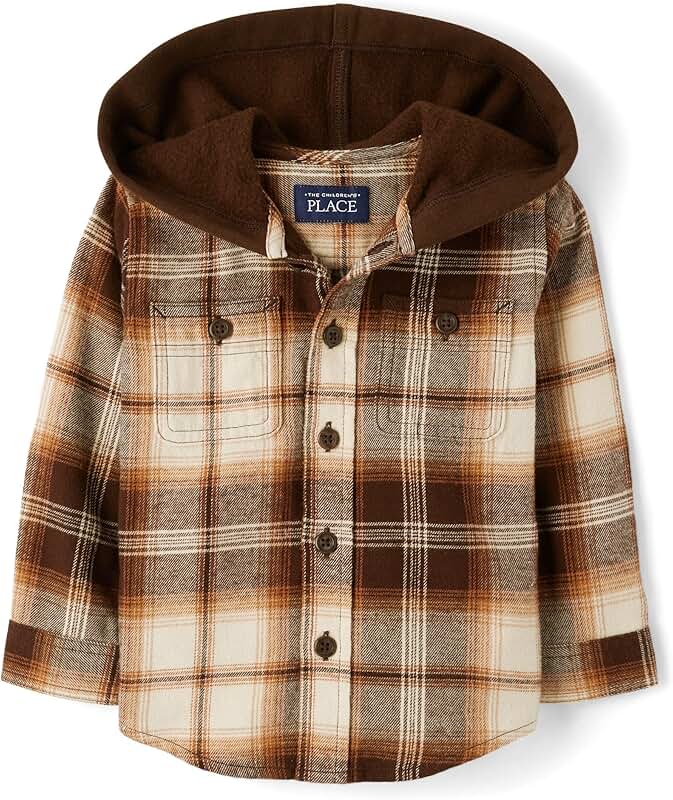 Baby Boys' Hooded Flannel Shirt