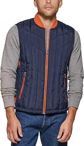Men's Quilted Utility Vest with Contrast Details