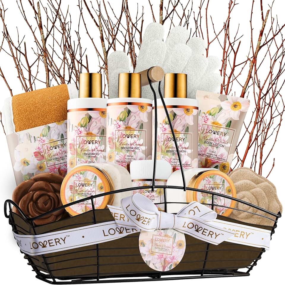 Vanilla Coconut Spa Gift Set with Bath Items