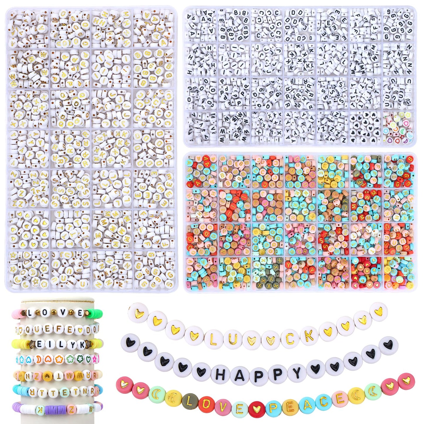 2940pcs Alphabet Beads for Bracelets and Jewelry Making