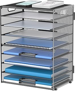 9-Tier Paper Letter Tray Desk Organizer with Handles