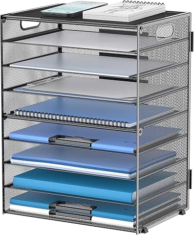 9-Tier Paper Letter Tray Desk Organizer with Handles