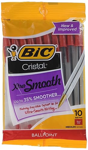 Red Ink Ballpoint Pen, 1.0mm, Pack of 20