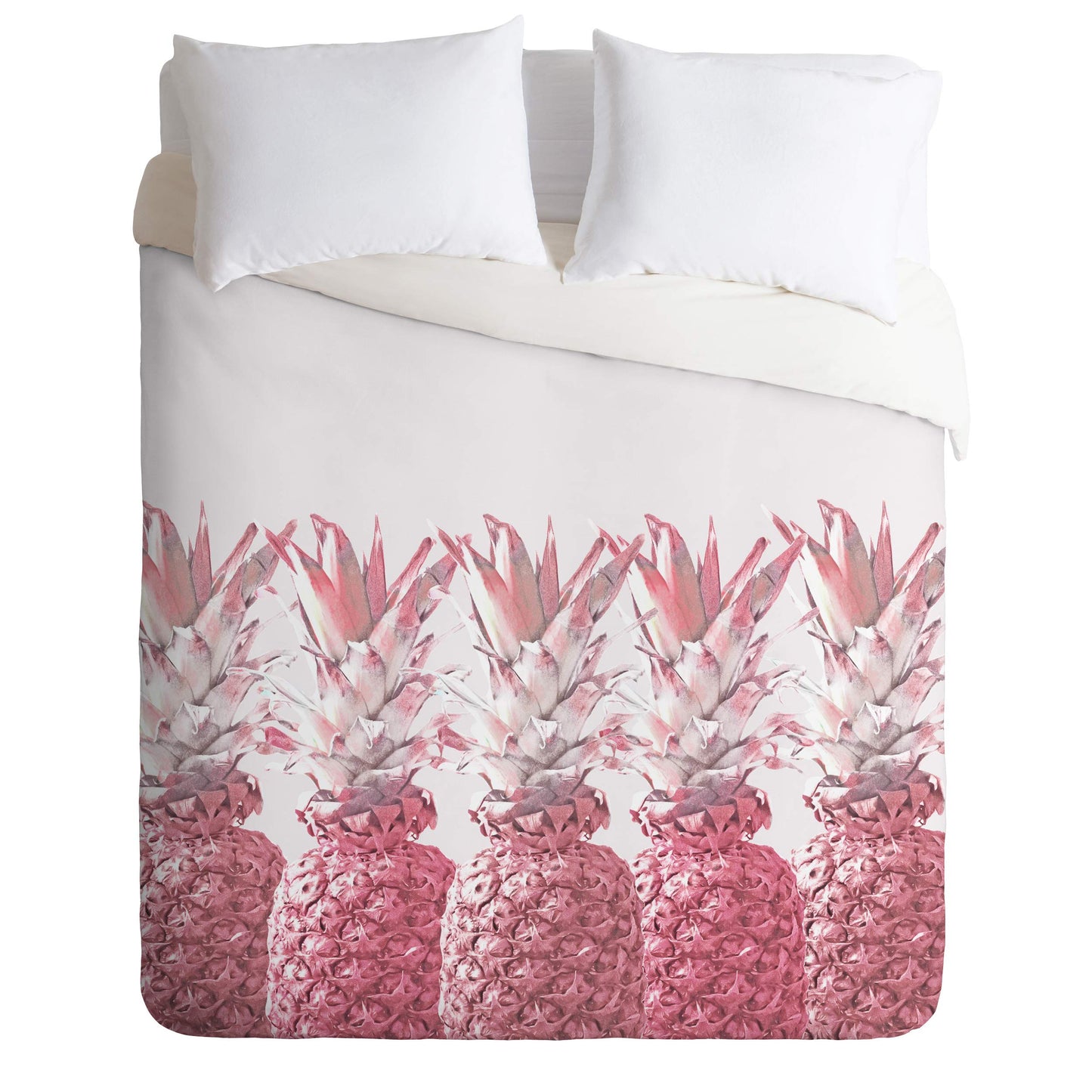 Lisa Argyropoulos Pineapple Blush Jungle Duvet Set with Pillow Sham, Twin, Pink