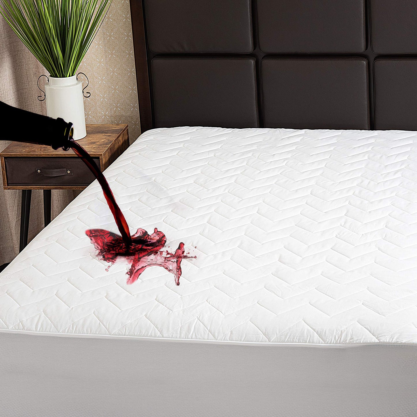Full Size Mattress Pad Waterproof  Fitted and Quilted Cover, Cotton Shell, Microfiber Bottom  Hypoaller ic and Breathable Full Bed Mattress Protector 54x75x15)