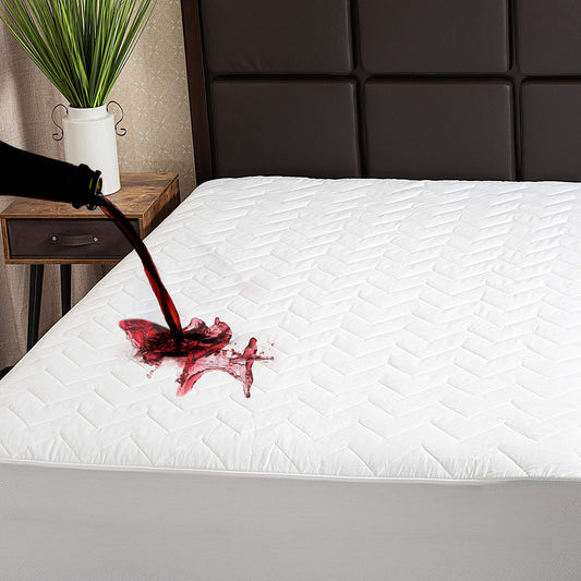 Full Size Mattress Pad Waterproof  Fitted and Quilted Cover, Cotton Shell, Microfiber Bottom  Hypoaller ic and Breathable Full Bed Mattress Protector 54x75x15)