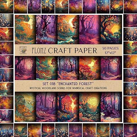 30-page 12x12 enchanted forest scrapbook paper
