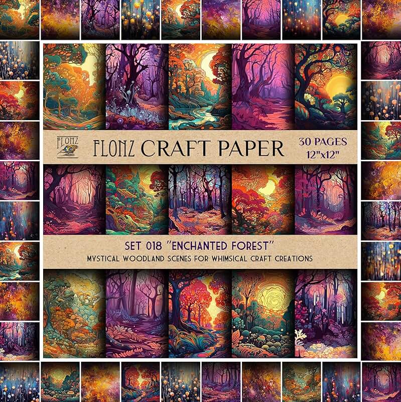 30-page 12x12 enchanted forest scrapbook paper