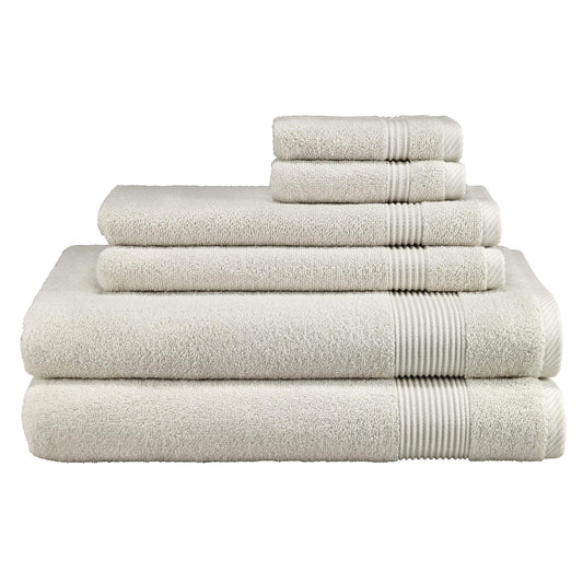 Designer Solid Color  6 Piece Towel Set, Ivory