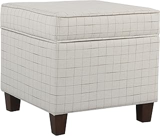 Square Storage Ottoman with Lift-Off Lid for Living Room and Bedroom
