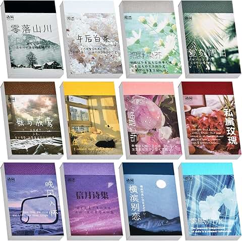 12-Set Vintage Washi Sticker Collection for Journaling