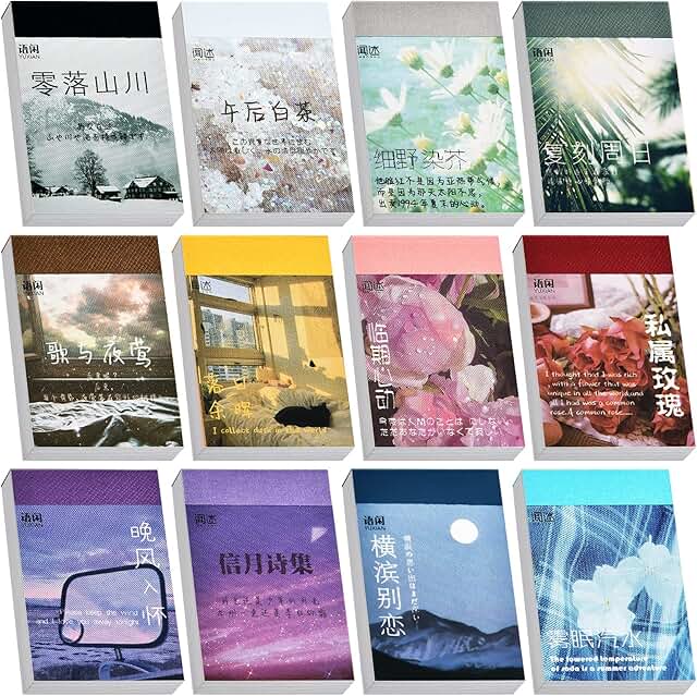 12-Set Vintage Washi Sticker Collection for Journaling