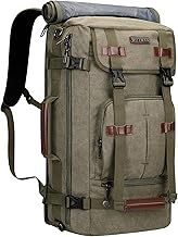 Vintage Green Canvas Travel and Laptop Backpack