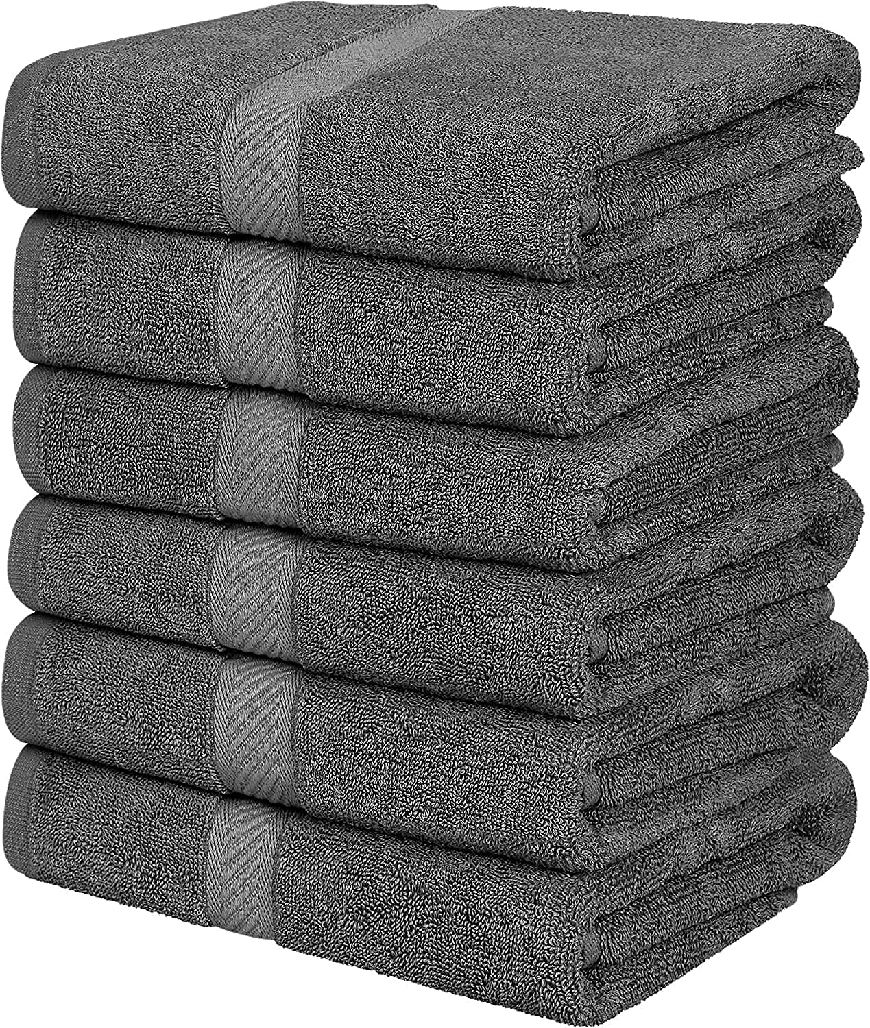 79405 Bath Towels, 25x50, Gray, 6 Pack