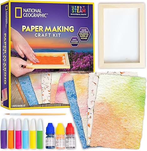 Kids Paper Making Kit with Paints and Mold