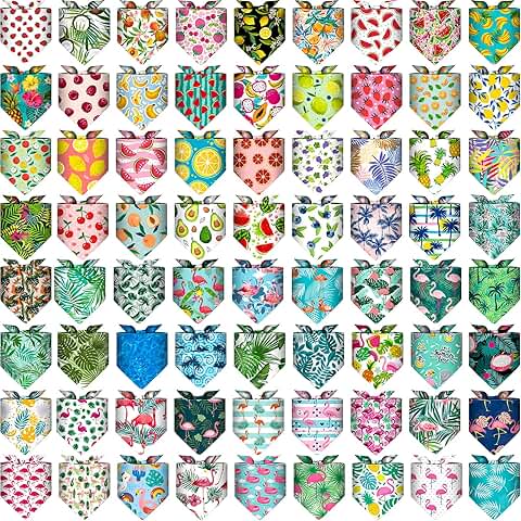 72 Pack Dog and Cat Bandanas for Summer