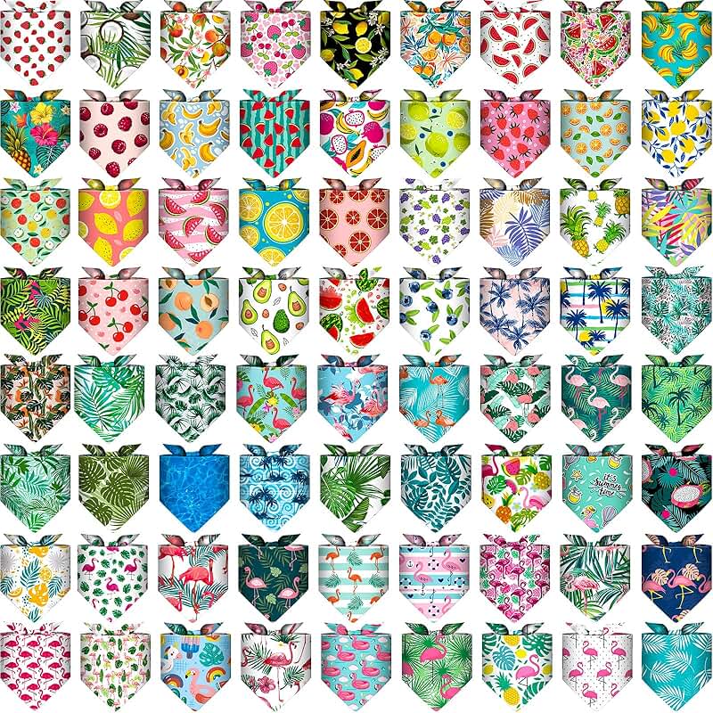 72 Pack Dog and Cat Bandanas for Summer