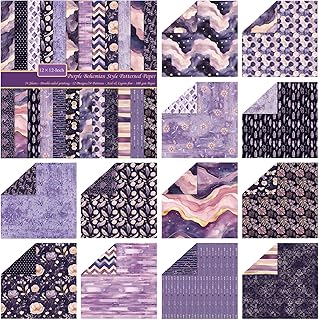 12x12 Bohemian Style Double-Sided Scrapbook Paper Set