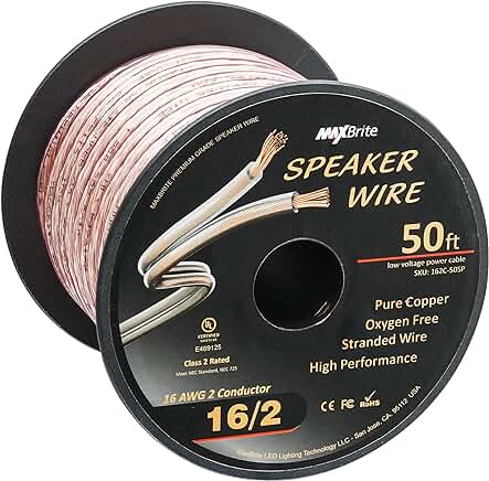 50 ft. 16 Gauge Pure Copper Speaker Wire