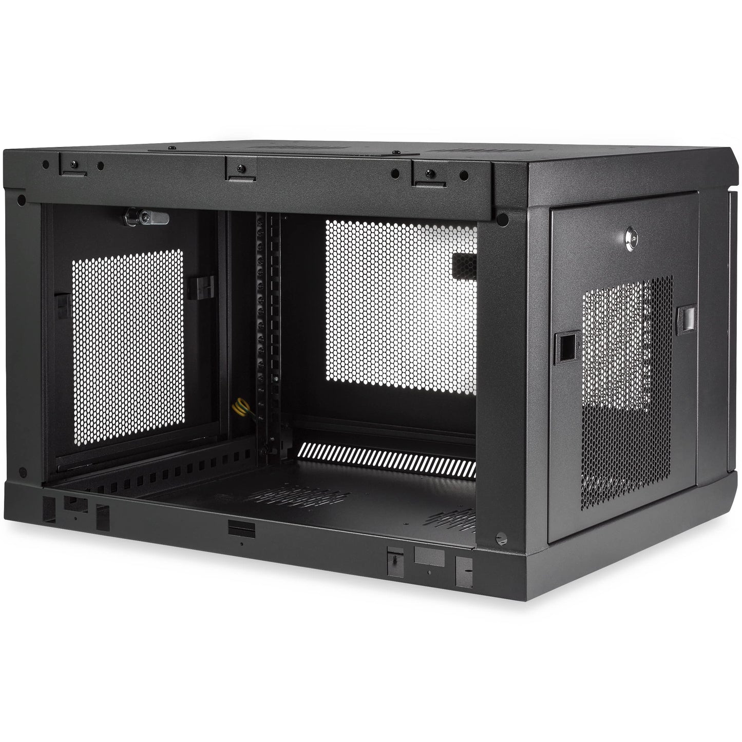 2 Post 6U 19" Wall Mount Network Cabinet - 15" Deep Locking IT Switch Depth Enclosure - Vented Computer/Electronics Equipment Data Rack w/Shelf & Hook & Loop Tape /Assembled (RK616WALM)
