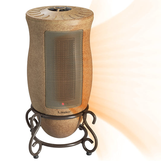 Oscillating Ceramic Designer Series Space Heater for Home with Adjustable Thermostat, Timer and 2-Speeds, 16 Inches, 1500W, Beige, 6405
