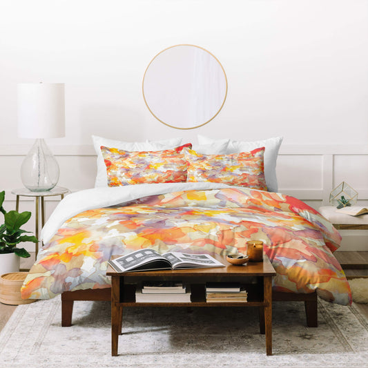 Jacqueline Moldonado Flutter Duvet Set with Pillow Sham, Twin, Orange