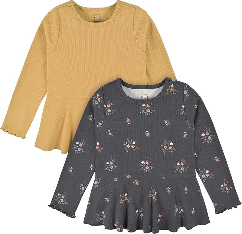 Baby Girls' Toddler Peplum Waist Tops Pack