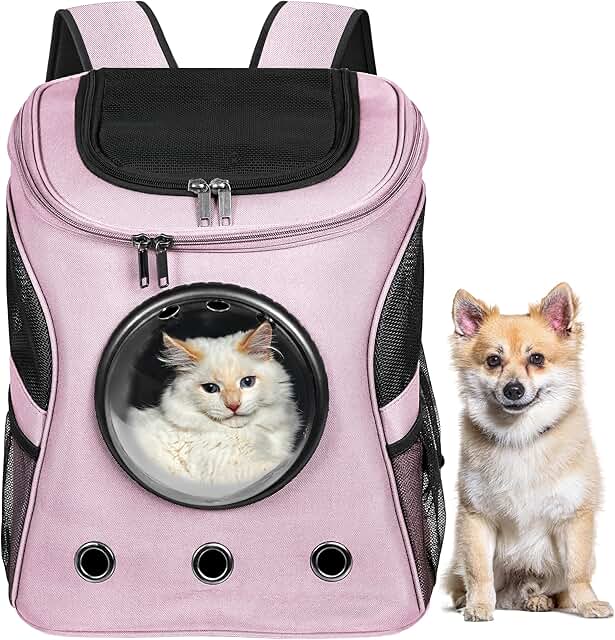 Pink Cat and Dog Backpack Carrier for Travel