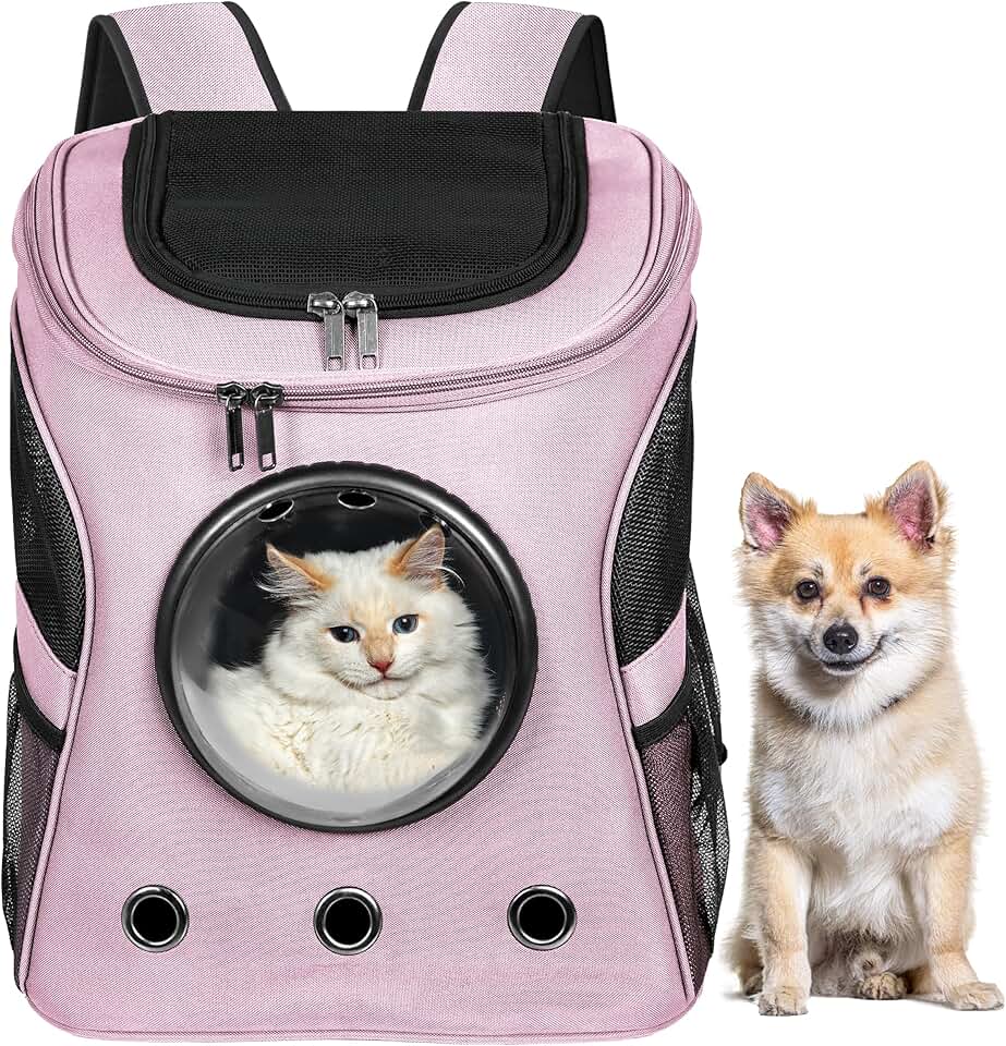 Pink Cat and Dog Backpack Carrier for Travel
