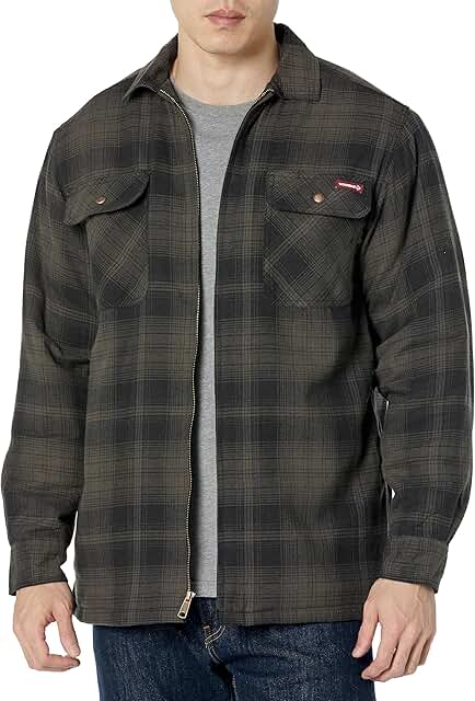 Men's Sherpa Lined Zip Shirt Jacket