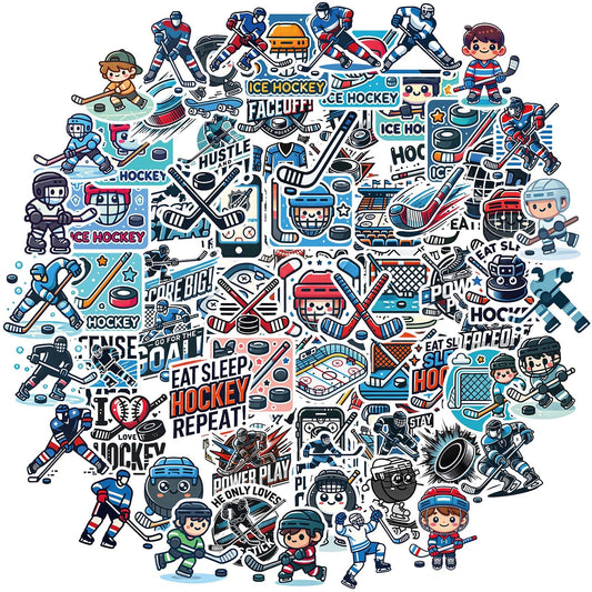 100 Waterproof Hockey Stickers for Water Bottles and More