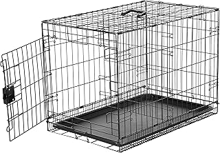 Durable Foldable Metal Dog Crate with Tray
