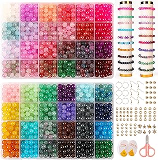 Glass Beads Jewelry Making Kit, 1300pcs, 48 Colors