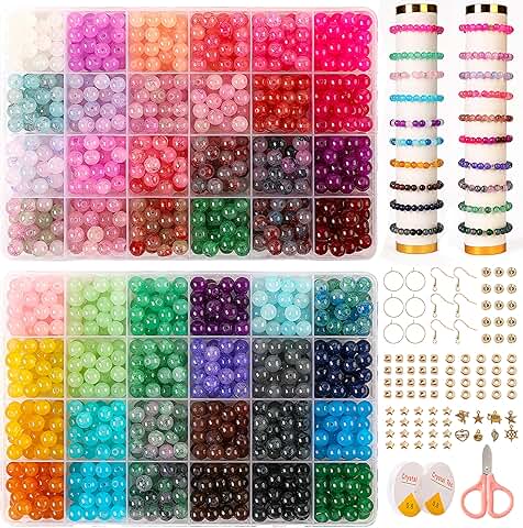Glass Beads Jewelry Making Kit, 1300pcs, 48 Colors