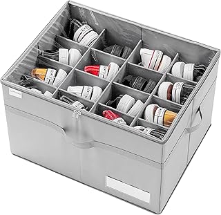 Large Clear Foldable Shoe Organizer for 16 Pairs