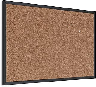 Black Wood Frame Cork Bulletin Board 24x36