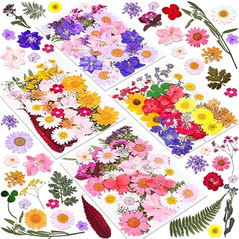 140 Pcs Dried Pressed Flowers for Crafts and Resin