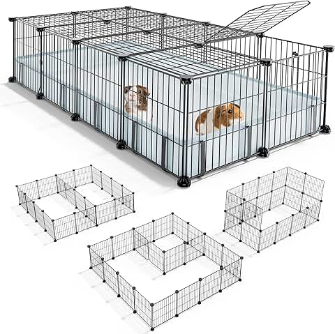 Guinea Pig Cage with Floor Mat and Top Cover