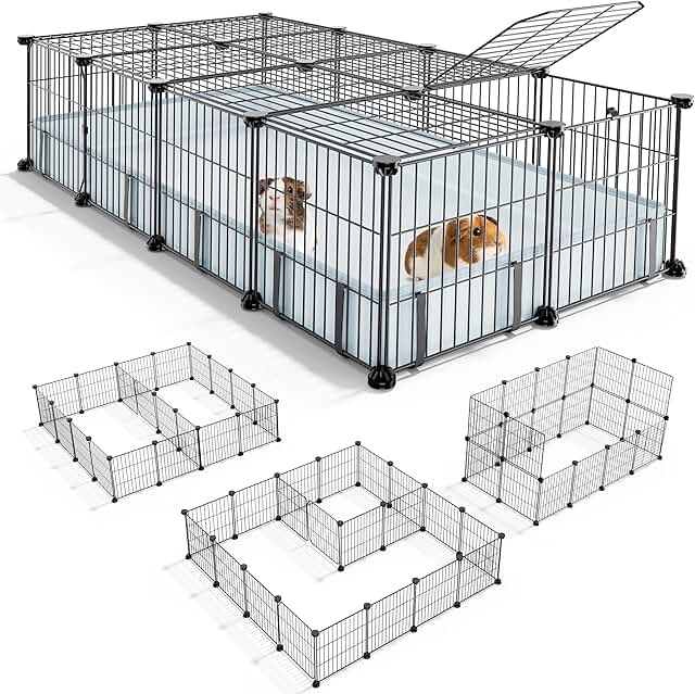 Guinea Pig Cage with Floor Mat and Top Cover
