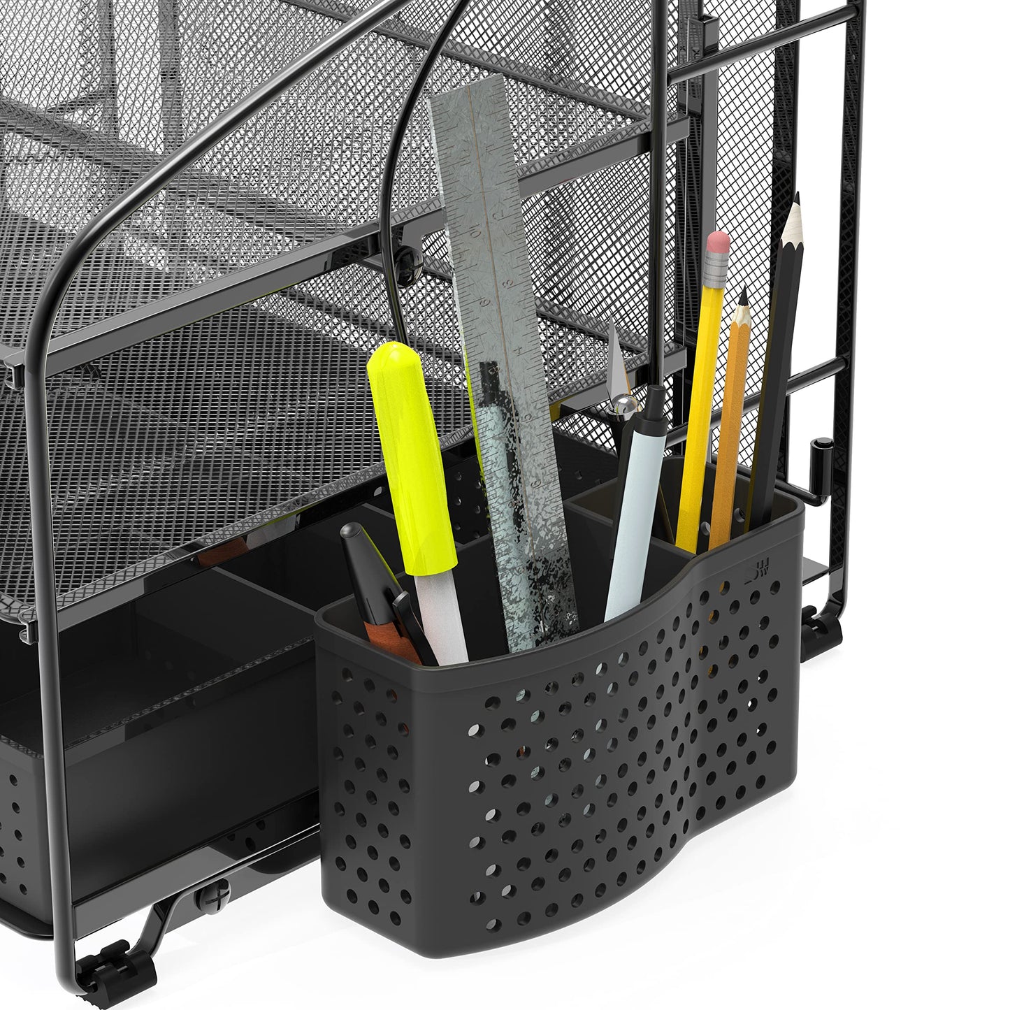 3-Tier Desk Organizer with Drawer and Pen Holder