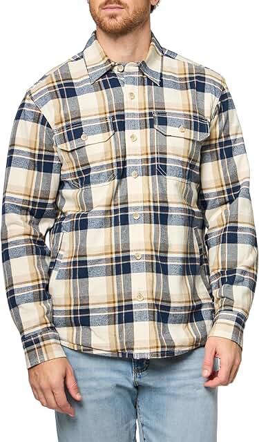 Men's Fleece-Lined Flannel Long Sleeve Shirt