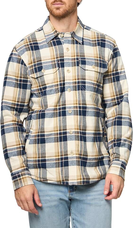 Men's Fleece-Lined Flannel Long Sleeve Shirt