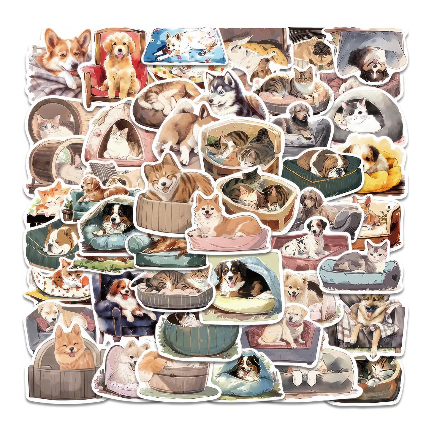 50 Animal Stickers for Water Bottles and More