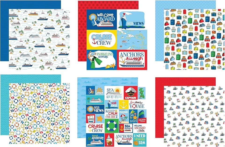 12x12 Cruise Ship Scrapbook Paper Pack