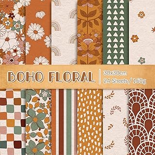 24 Floral Pattern Scrapbook Papers for Crafts