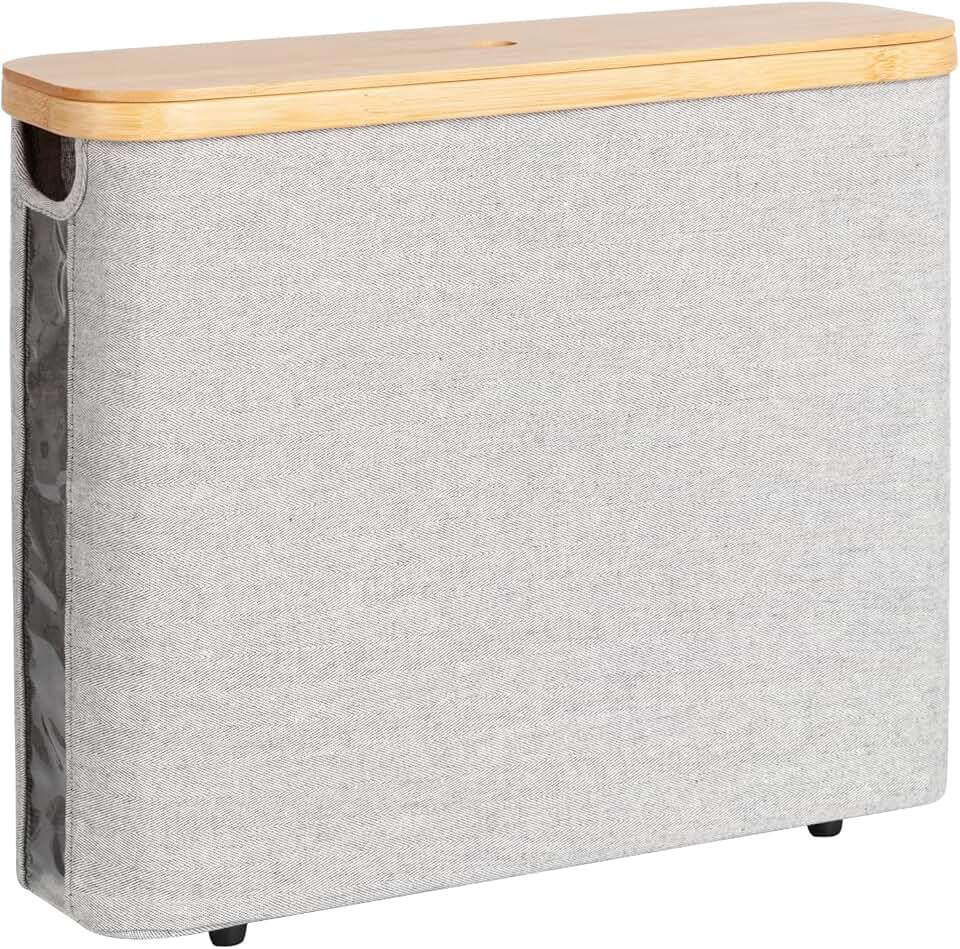 Toilet Paper Storage Basket with Bamboo Lid