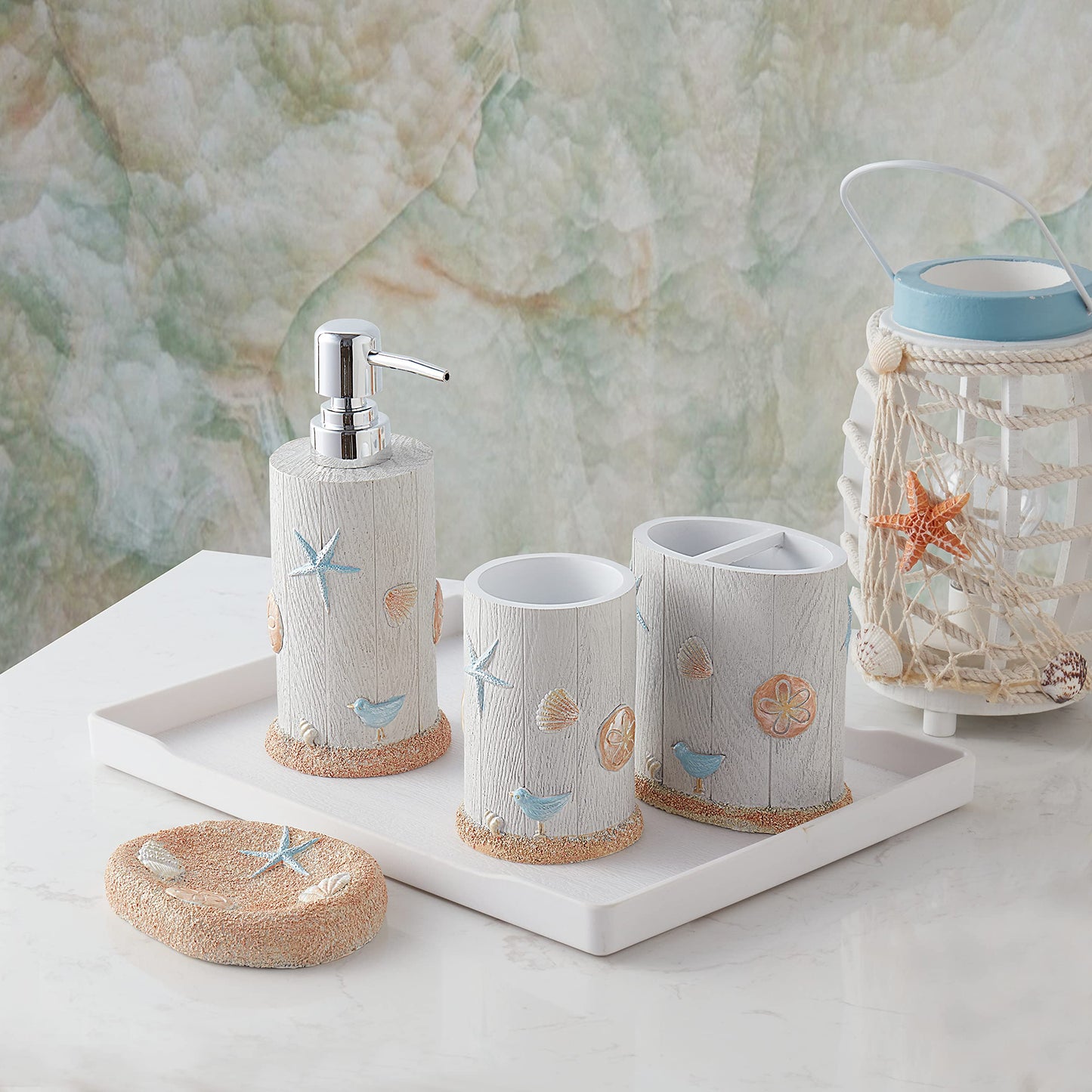 Bathroom Accessories Sets Unique s Modern Clic Cont rary Decorative Beautiful Designs Bath Shower Tub Dcor, 4 Piece, Ocean Star