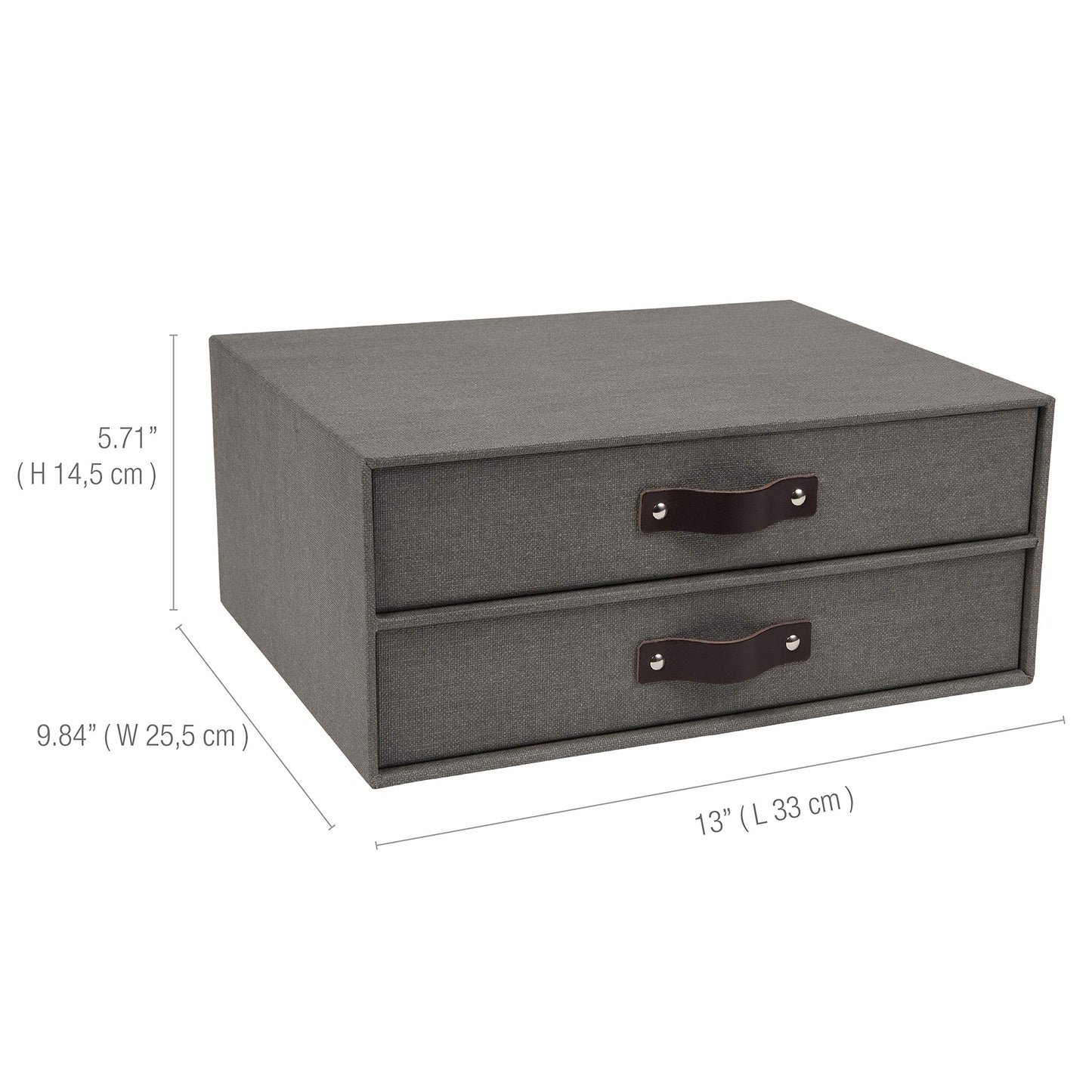 2-Drawer Canvas Fiberboard Letter Document Box